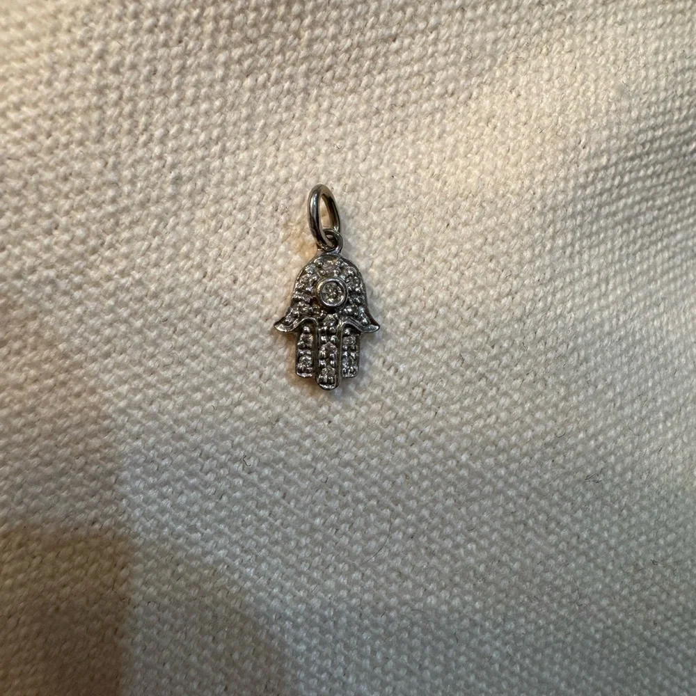 Sydney Evan 14k White Gold & Diamond Hamsa Small Charm - Picture 5 of 12